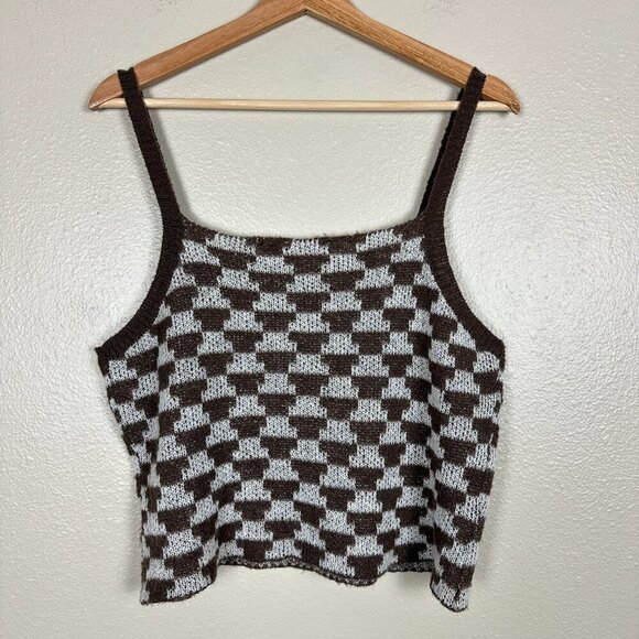 Lisa Says Gah Two Piece Set Knit Lucinda Vintage Rug Mocha Brown Cream M/L - Picture 4 of 7